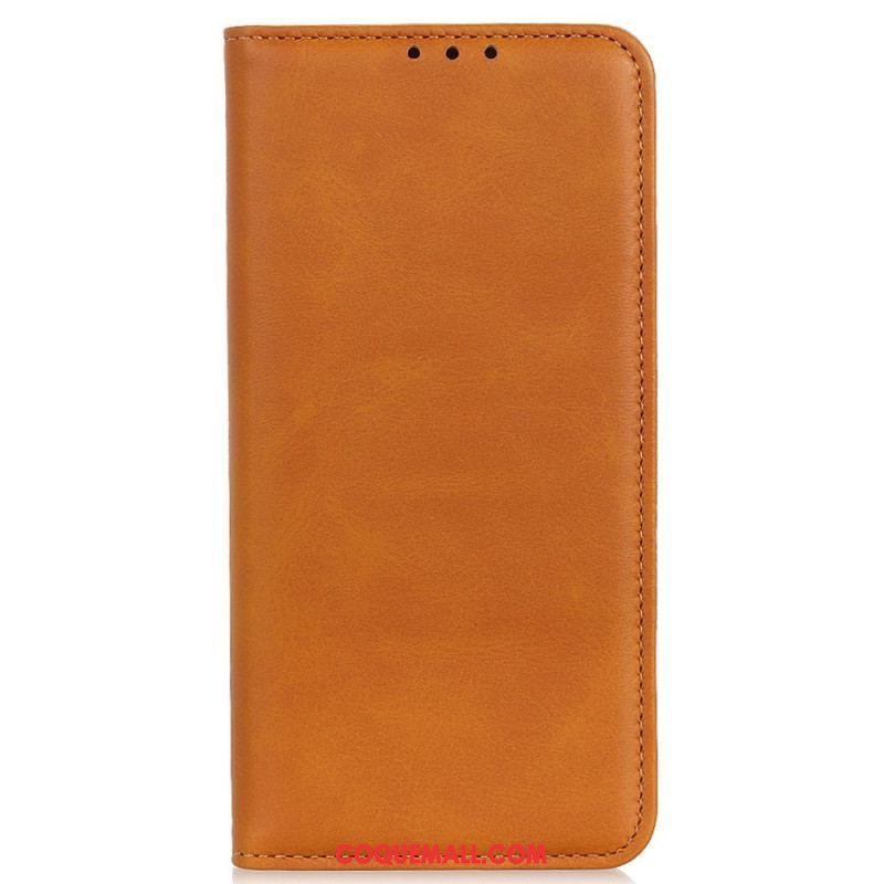 Flip Cover iPhone 14 Cuir Fendu Élégance