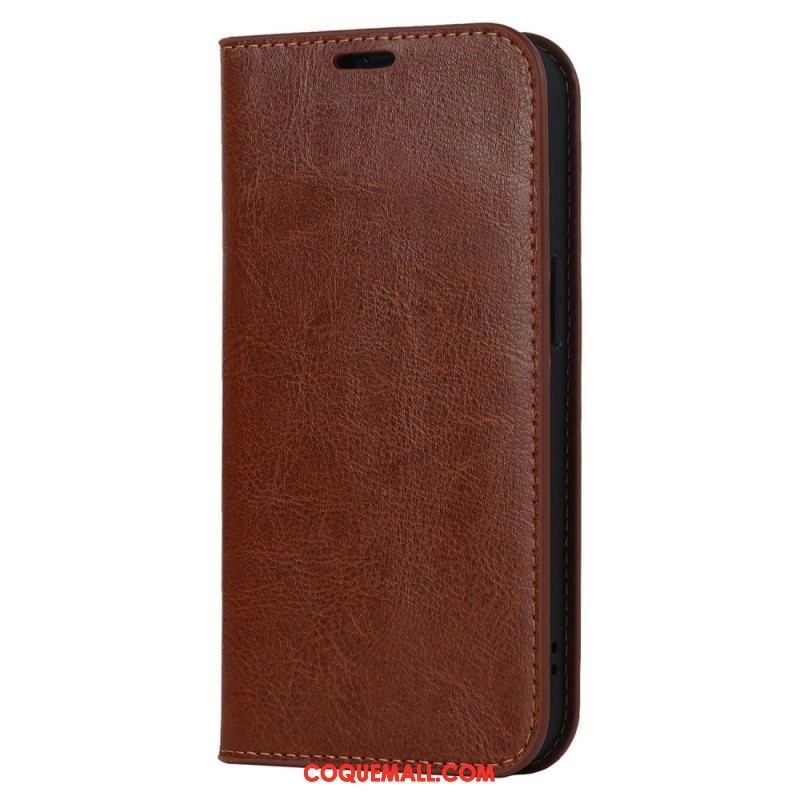 Flip Cover iPhone 14 Cuir Véritable