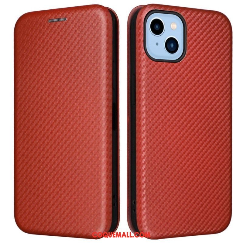 Flip Cover iPhone 14 Plus Fibre Carbone