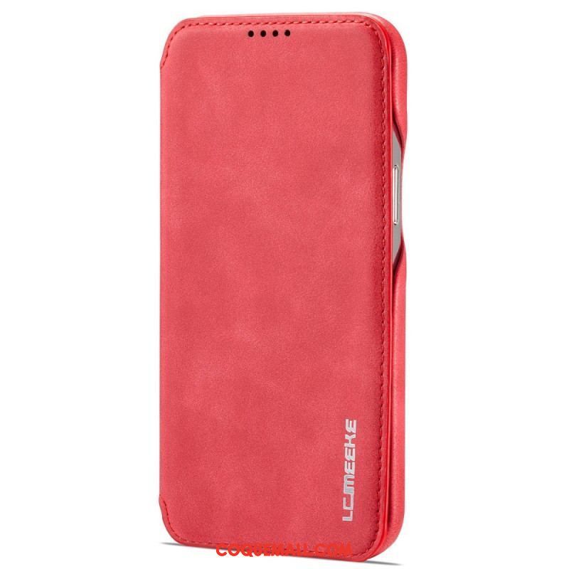 Flip Cover iPhone 14 Pro Max LC.IMEEKE Effet Cuir