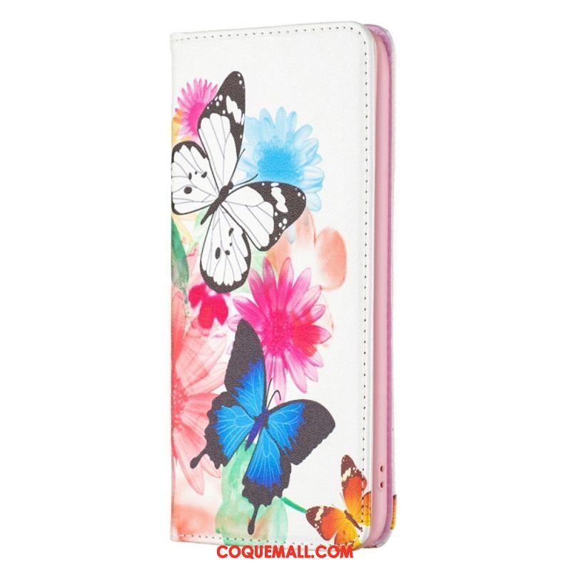 Flip Cover iPhone 14 Pro Max Papillons