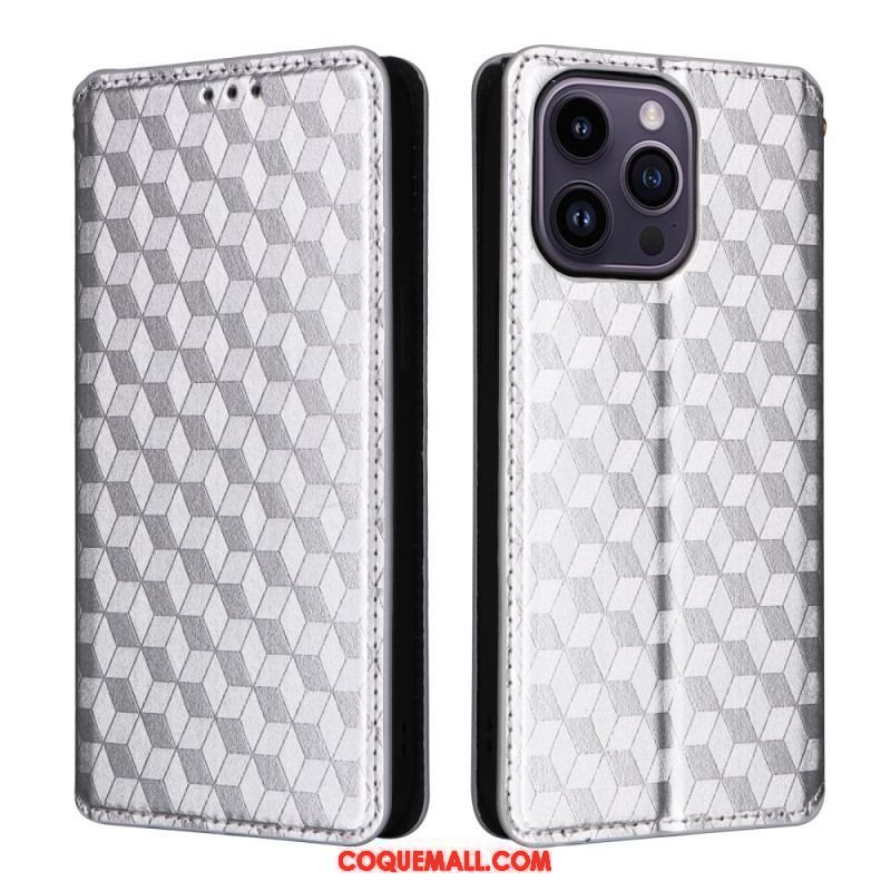 Flip Cover iPhone 15 Cubes 3D