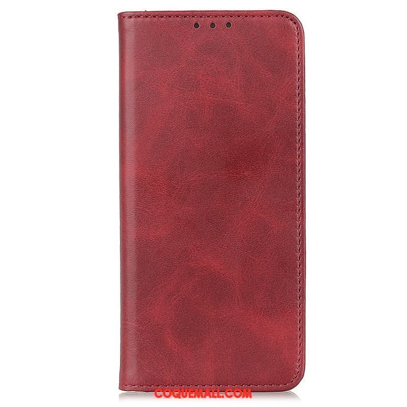 Flip Cover iPhone 15 Cuir Fendu