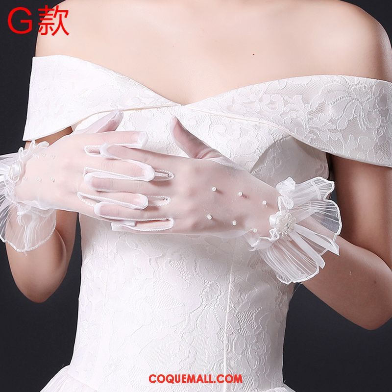 Gant Femme Accessoires La Mariée Court Paragraphe, Gant Marier Fleurs