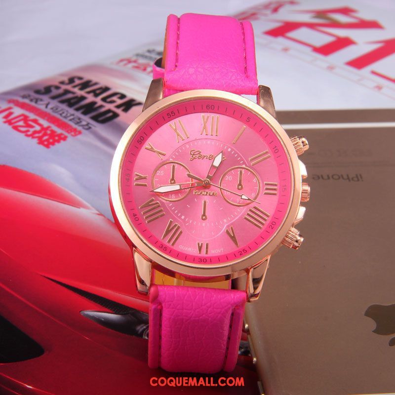 Gant Femme Dimensionnel Mode Rose, Gant Montre À Quartz Montre À Bracelet Gold