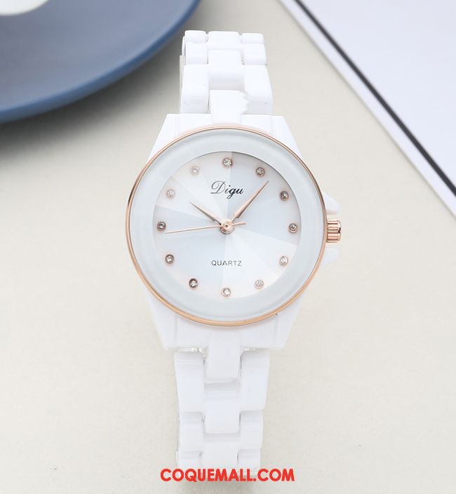 Gant Femme Mode Diamant Blanc, Gant Montre À Quartz Marque