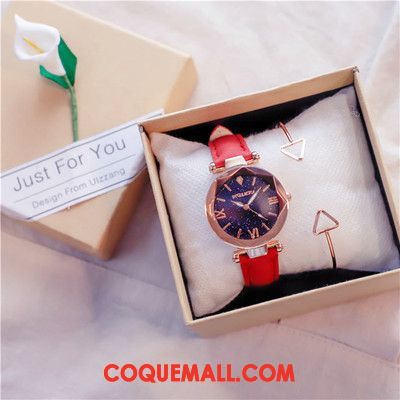 Gant Femme Montre À Bracelet Rouge Ultra, Gant Ciel Étoilé Tendance