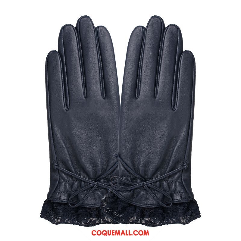Gant Femme Peau De Mouton Arc Balade, Gant Dentelle Cuir Véritable