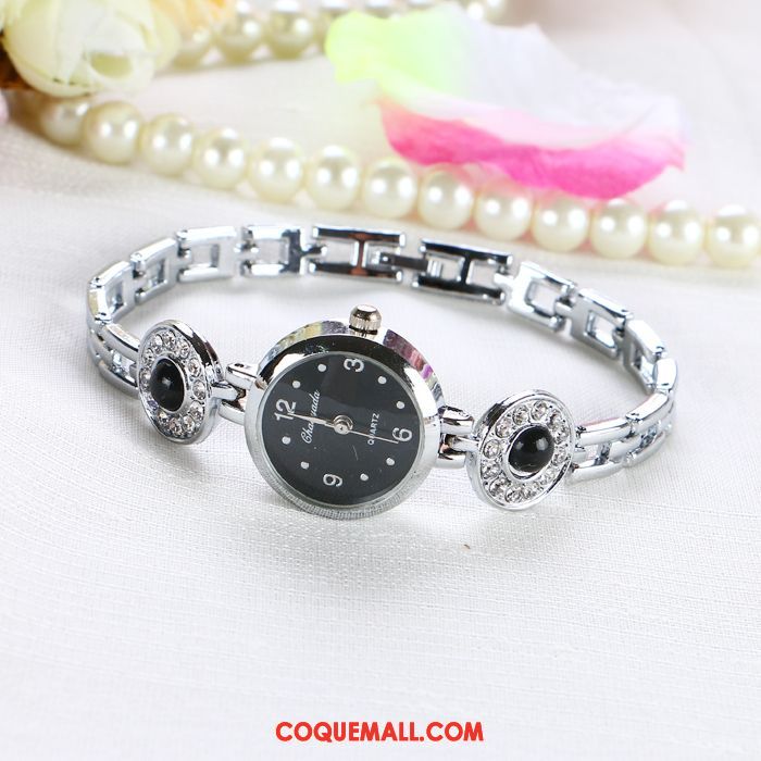 Gant Femme Tendance Montre À Bracelet Pierres De Strass, Gant Étudiant Montre À Quartz