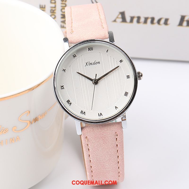 Gant Femme Tendance Montre À Bracelet Simple, Gant Poudre Fleurs De Cerisier