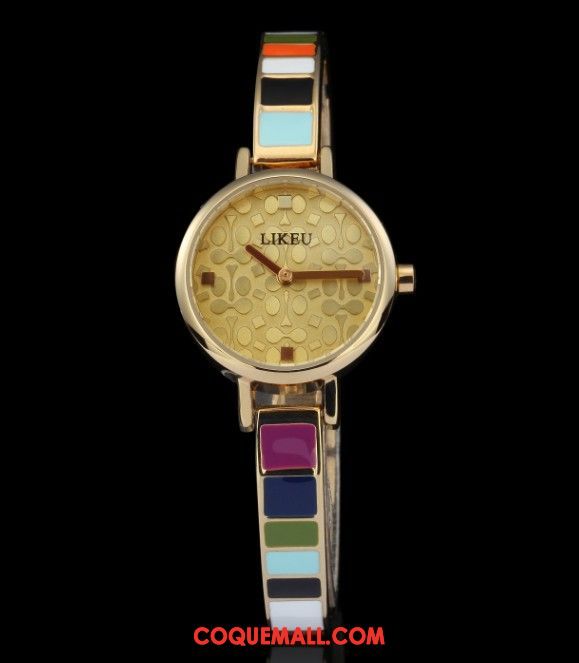 Gant Femme Tendance Montre À Quartz Étanche, Gant Arc En Ciel Marque