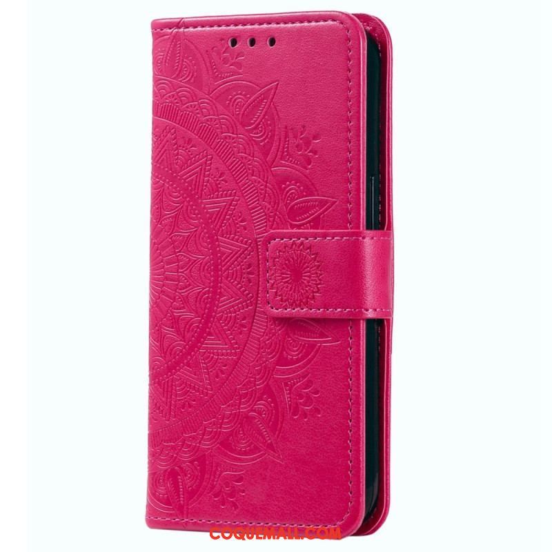 Housse Huawei Mate 50 Pro Mandala Soleil avec Lanière