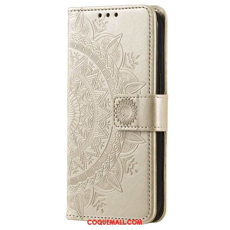 Housse Huawei Mate 50 Pro Mandala Soleil avec Lanière