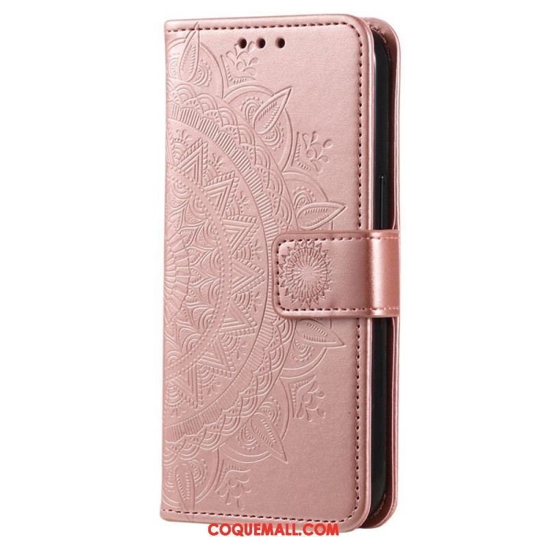 Housse Huawei Mate 50 Pro Mandala Soleil avec Lanière