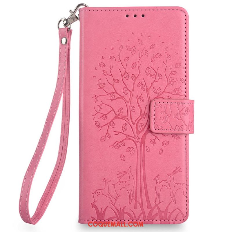 Housse Huawei Nova 12i Cerfs et Arbre à Lanière
