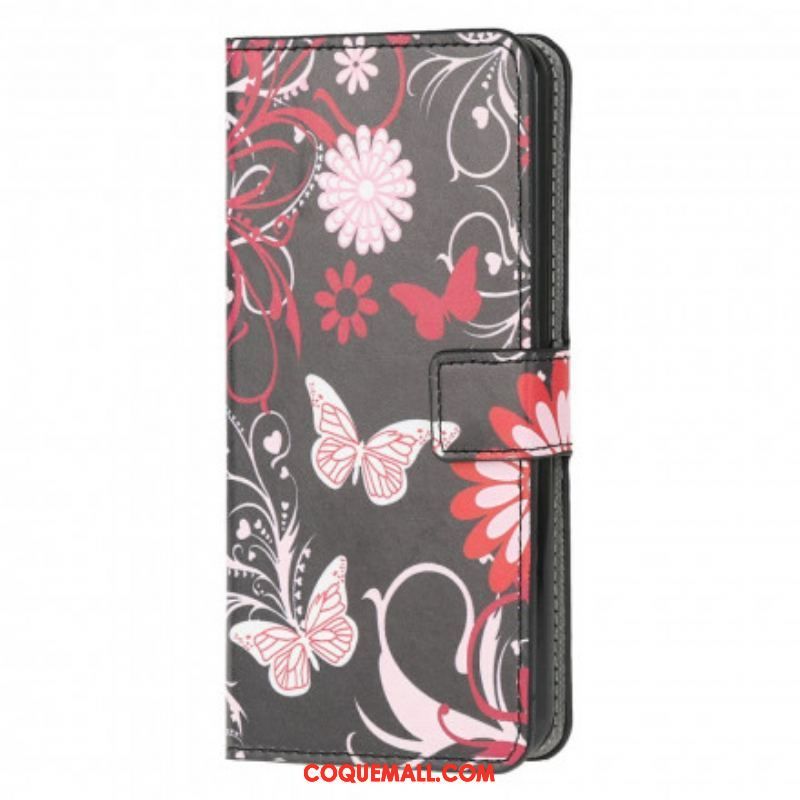 Housse Moto G30 / Moto G10 Papillons et Fleurs