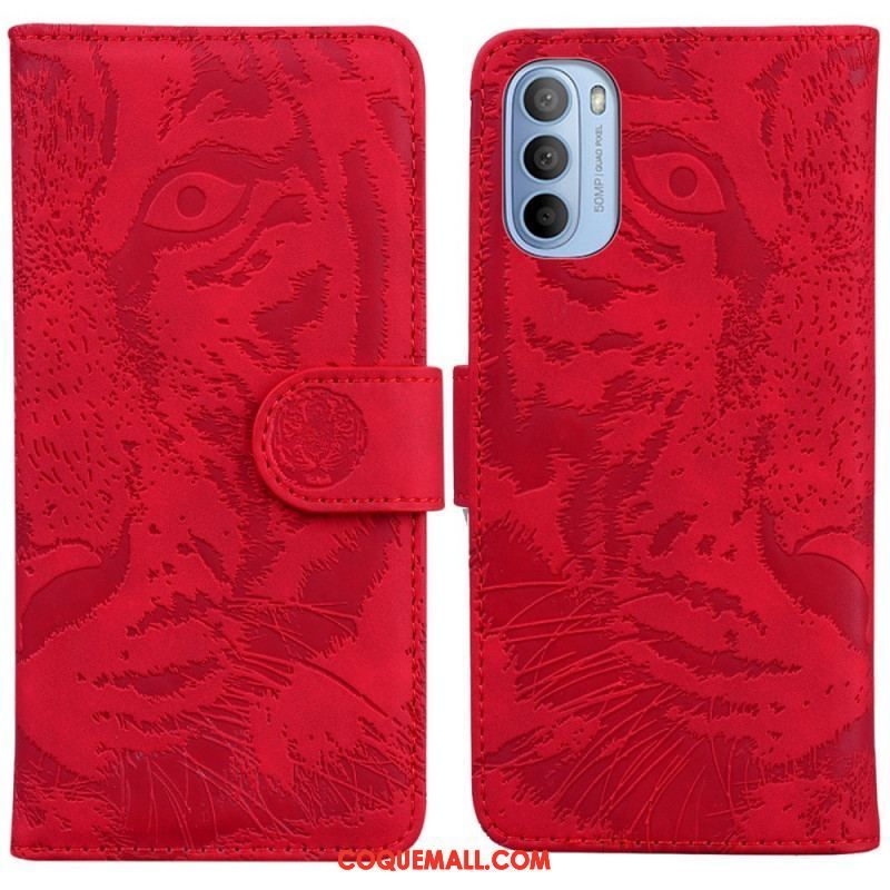 Housse Moto G41 / G31 Empreinte Face de Tigre