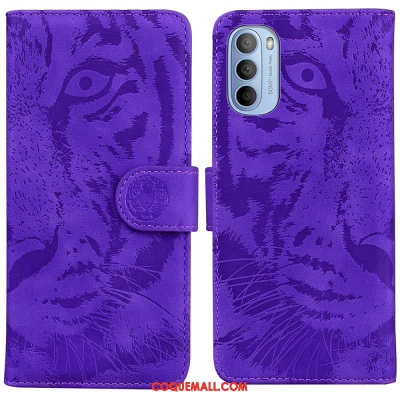 Housse Moto G41 / G31 Empreinte Face de Tigre