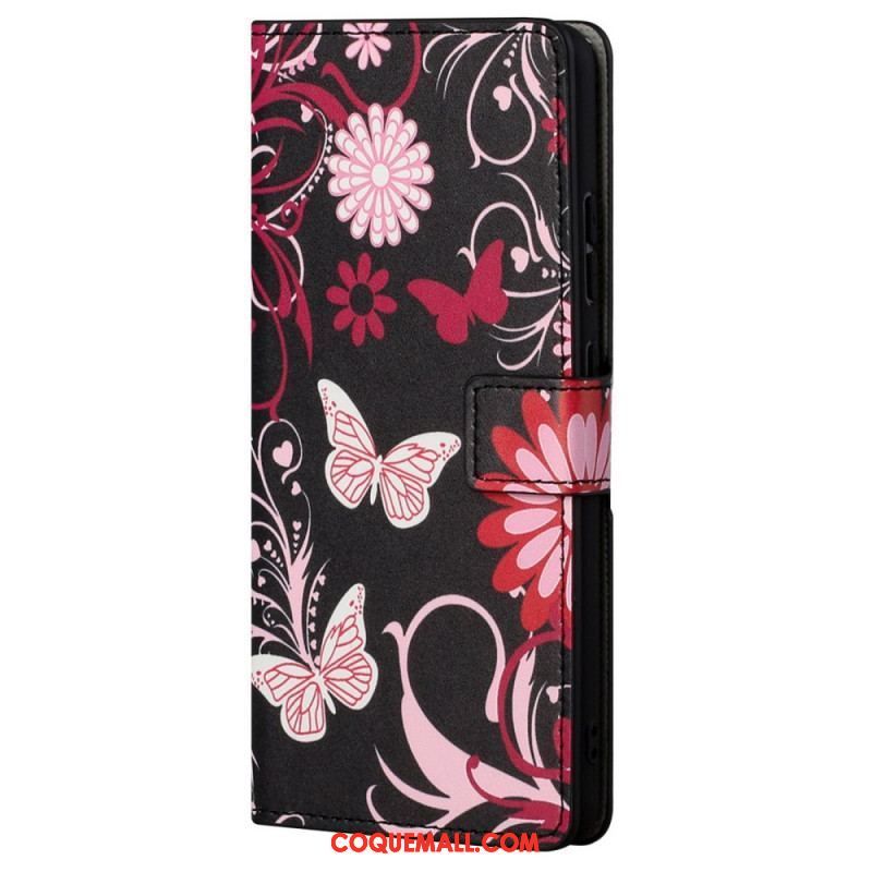 Housse Moto G41 / G31 Papillons et Fleurs