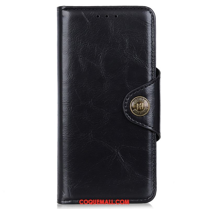 Housse Moto G41 / G31 Simili Cuir Bouton Verni KHAZNEH