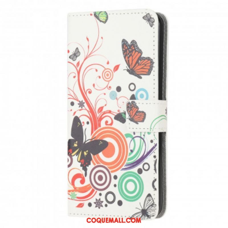 Housse Moto G50 Papillons et Fleurs