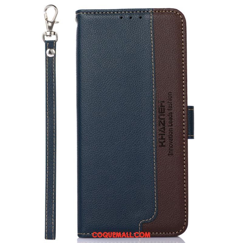 Housse Moto G51 5G Style Litchi RFID KHAZNEH