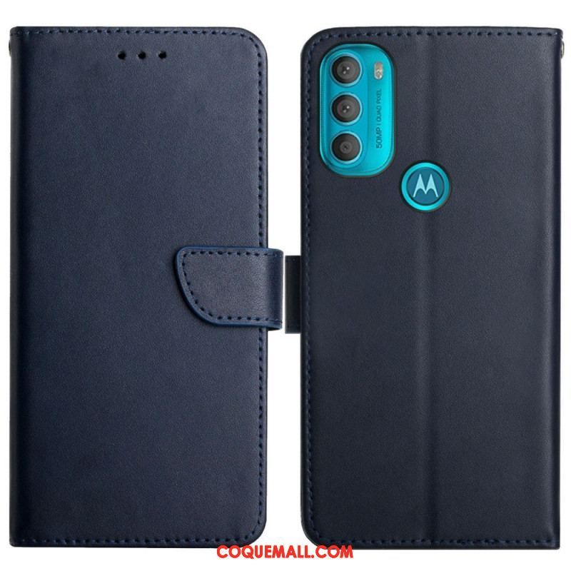 Housse Moto G71 5G Cuir Nappa Véritable