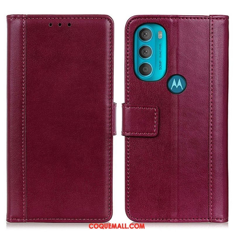 Housse Moto G71 5G Effet Cuir Version Coloré