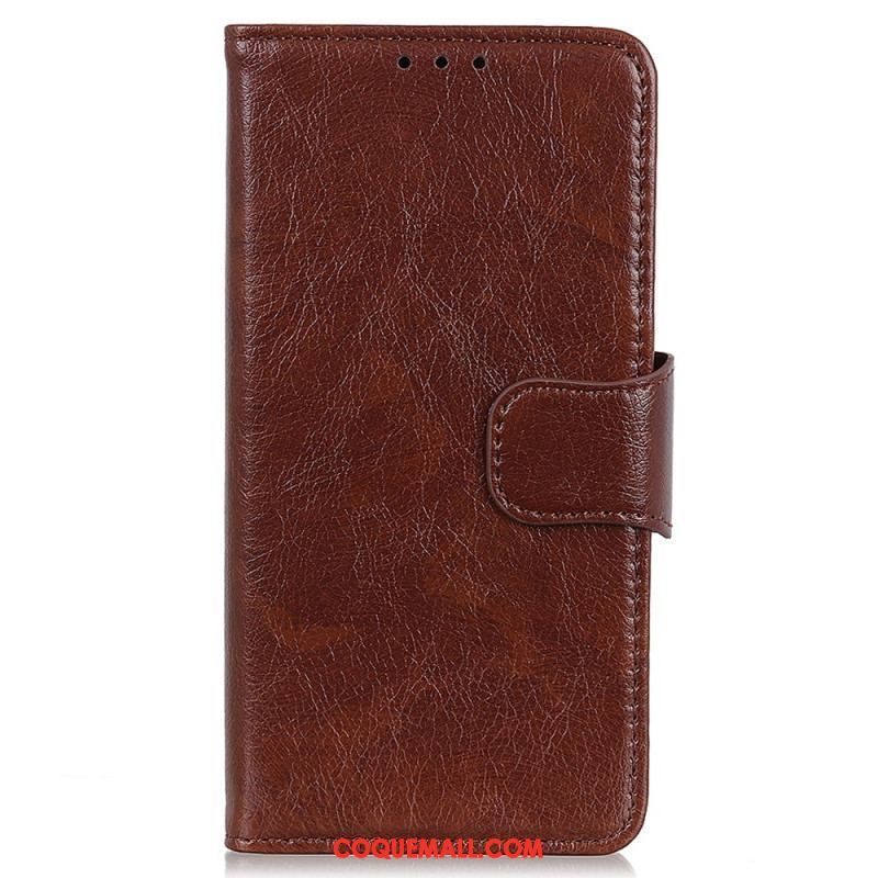 Housse Moto G73 5G Cuir Fendu Nappa