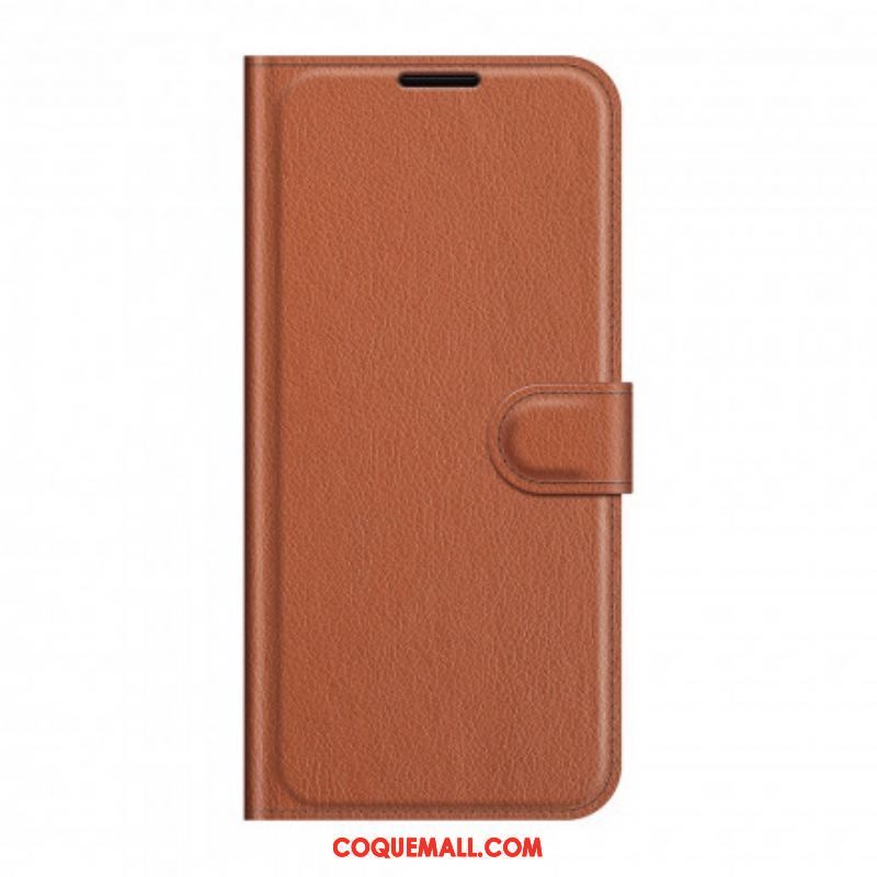 Housse Motorola Edge 20 Lite Simili Cuir Litchi Classique