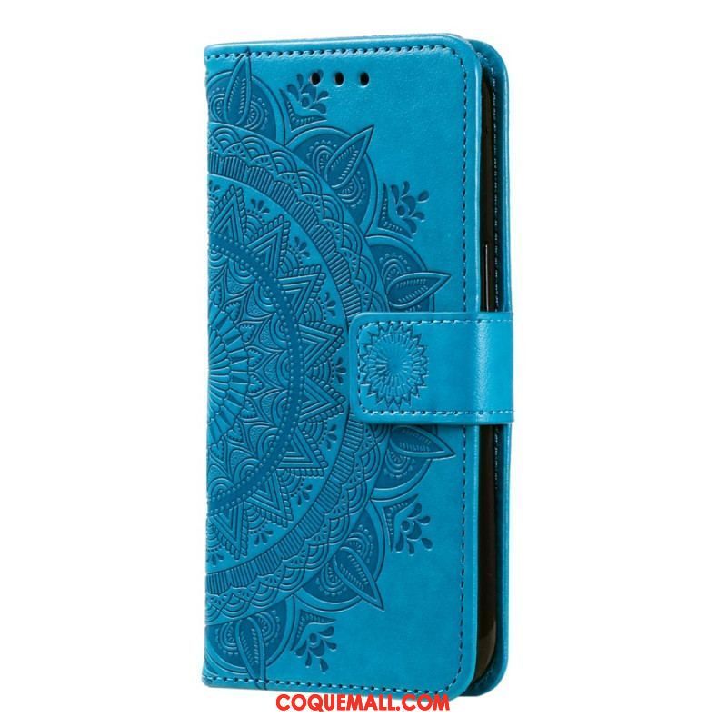 Housse Motorola Edge 40 Pro Mandala Soleil avec Lanière