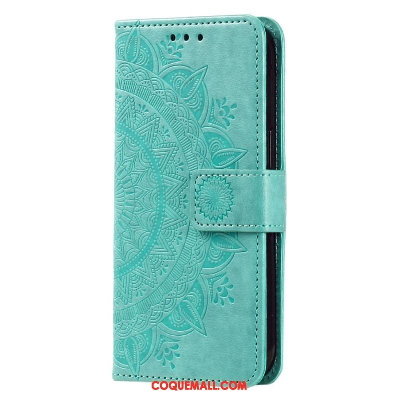 Housse Motorola Edge 40 Pro Mandala Soleil avec Lanière