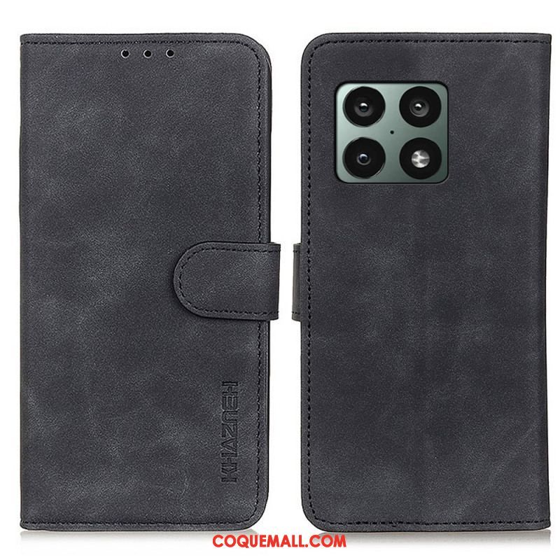 Housse OnePlus 10 Pro 5G Matte Effet Cuir Vintage KHAZNEH