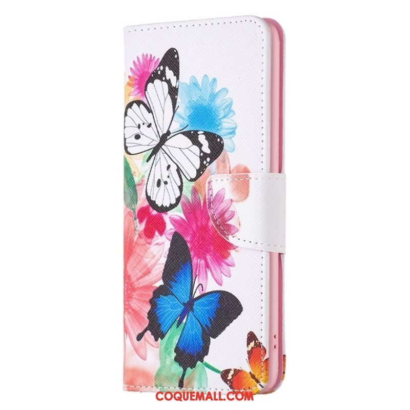 Housse OnePlus 10 Pro 5G Papillons Aquarelle