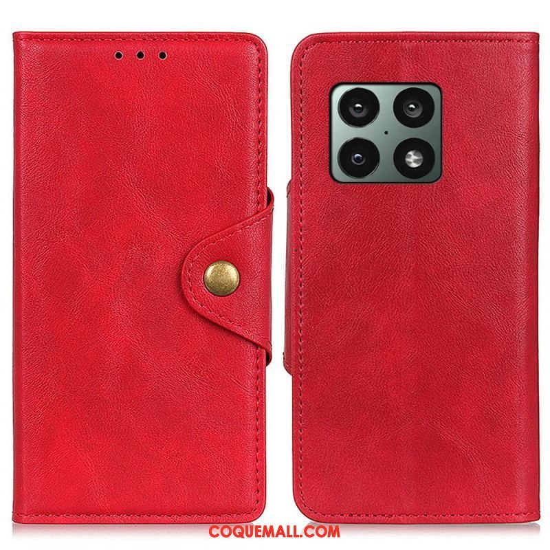 Housse OnePlus 10 Pro 5G Simili Cuir Vintage et Bouton