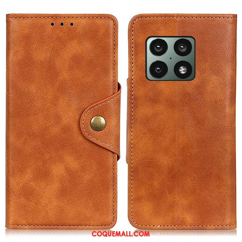 Housse OnePlus 10 Pro 5G Simili Cuir Vintage et Bouton