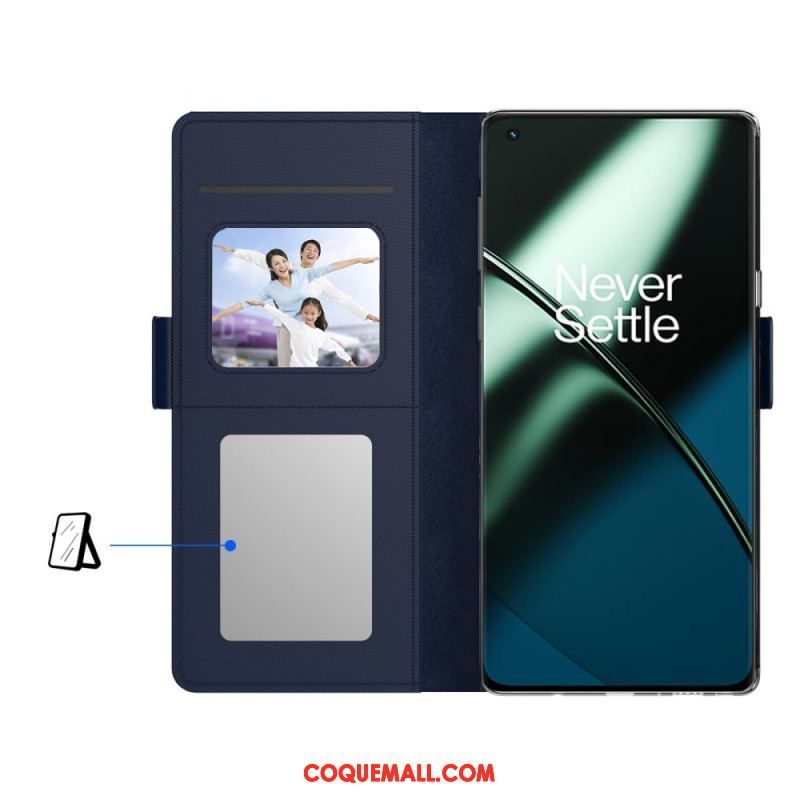 Housse OnePlus 11 5G Miroir et Porte-Cartes Amovible
