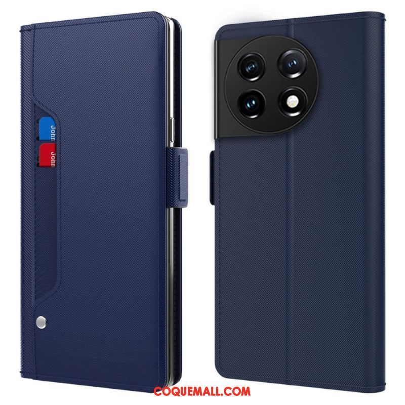 Housse OnePlus 11 5G Miroir et Porte-Cartes Amovible