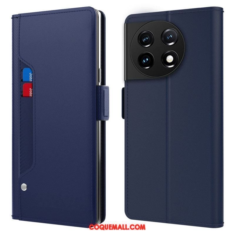 Housse OnePlus 11 5G Miroir et Porte-Cartes Amovible