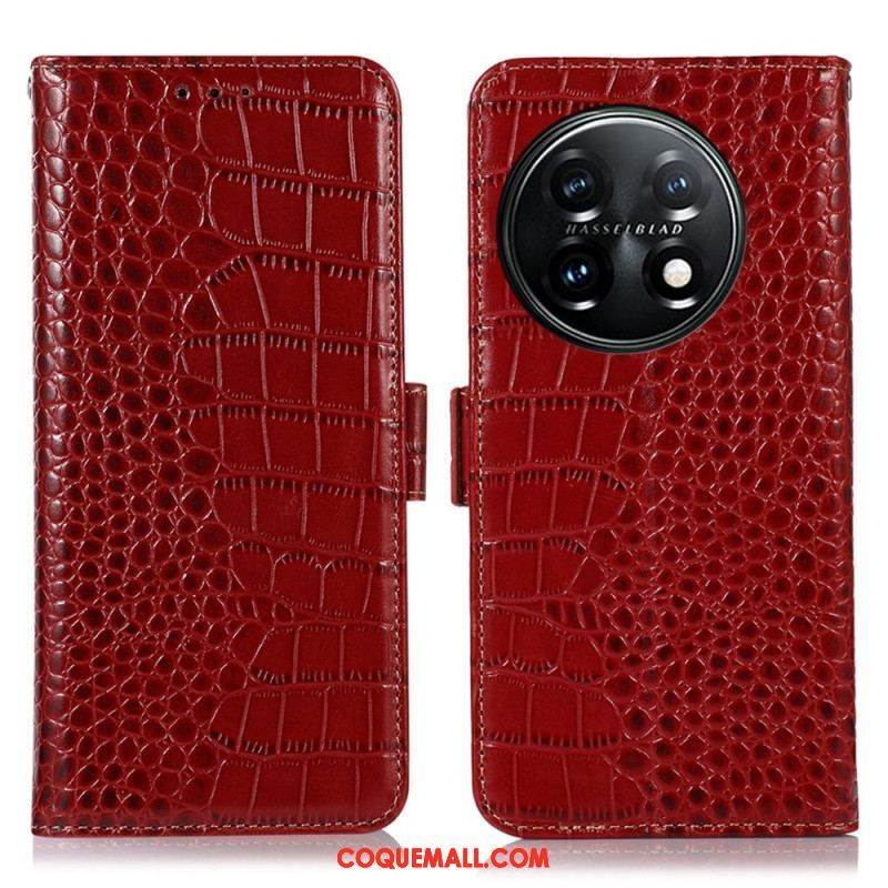 Housse OnePlus 11 5G Style Crocodile RFID