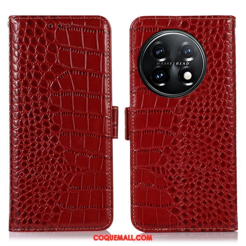 Housse OnePlus 11 5G Style Crocodile RFID