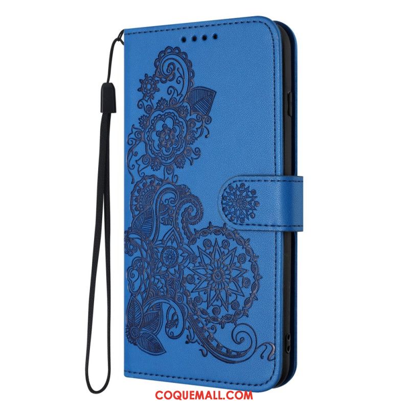 Housse OnePlus 12 5G Motif Dentelle à Lanière