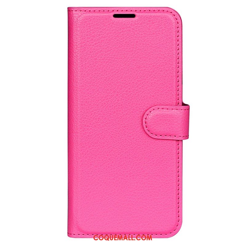 Housse OnePlus 12R Simili Cuir Litchi Classique