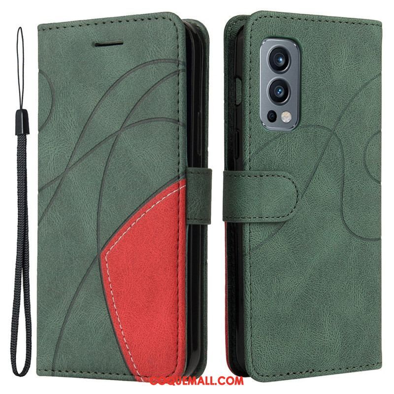 Housse OnePlus Nord 2 5G Simili Cuir Bicolore Signature