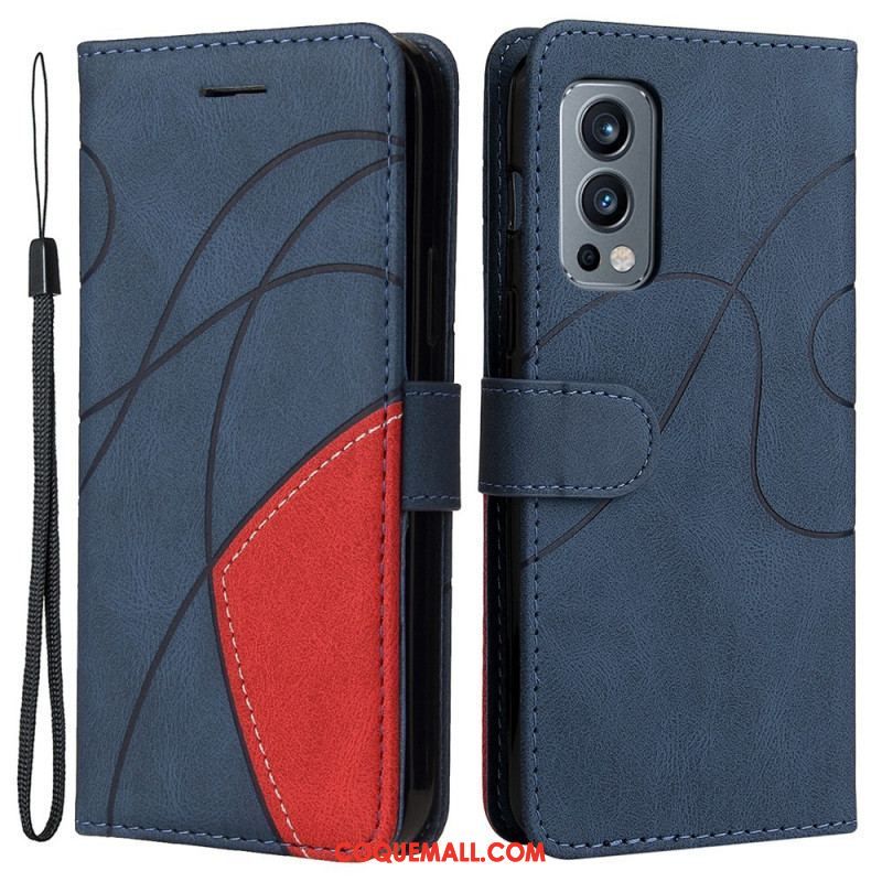 Housse OnePlus Nord 2 5G Simili Cuir Bicolore Signature