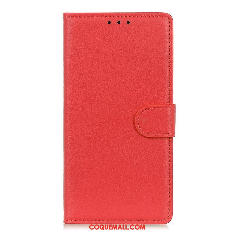 Housse OnePlus Nord 2 5G Simili Cuir Litchi