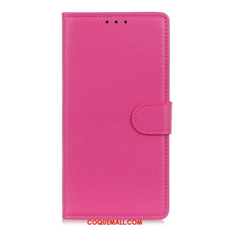 Housse OnePlus Nord 2 5G Simili Cuir Litchi