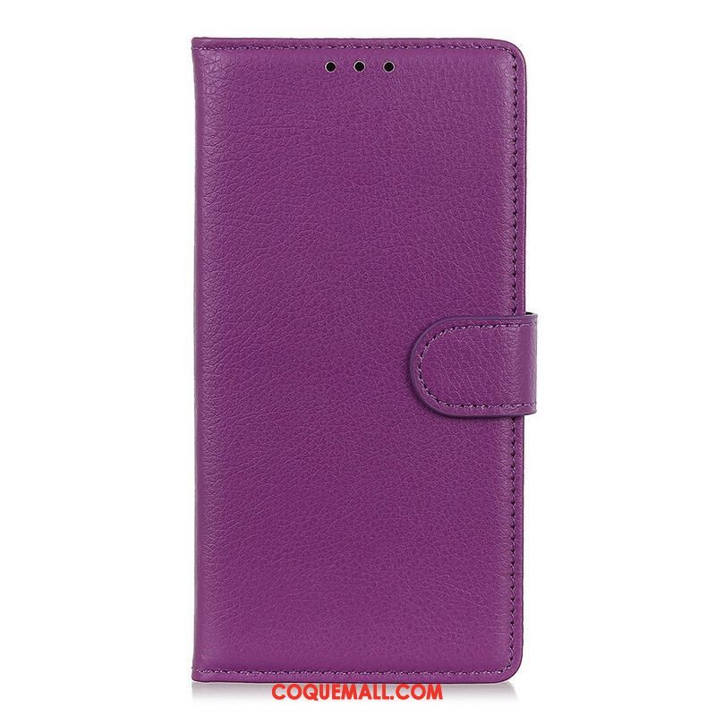 Housse OnePlus Nord 2 5G Simili Cuir Litchi