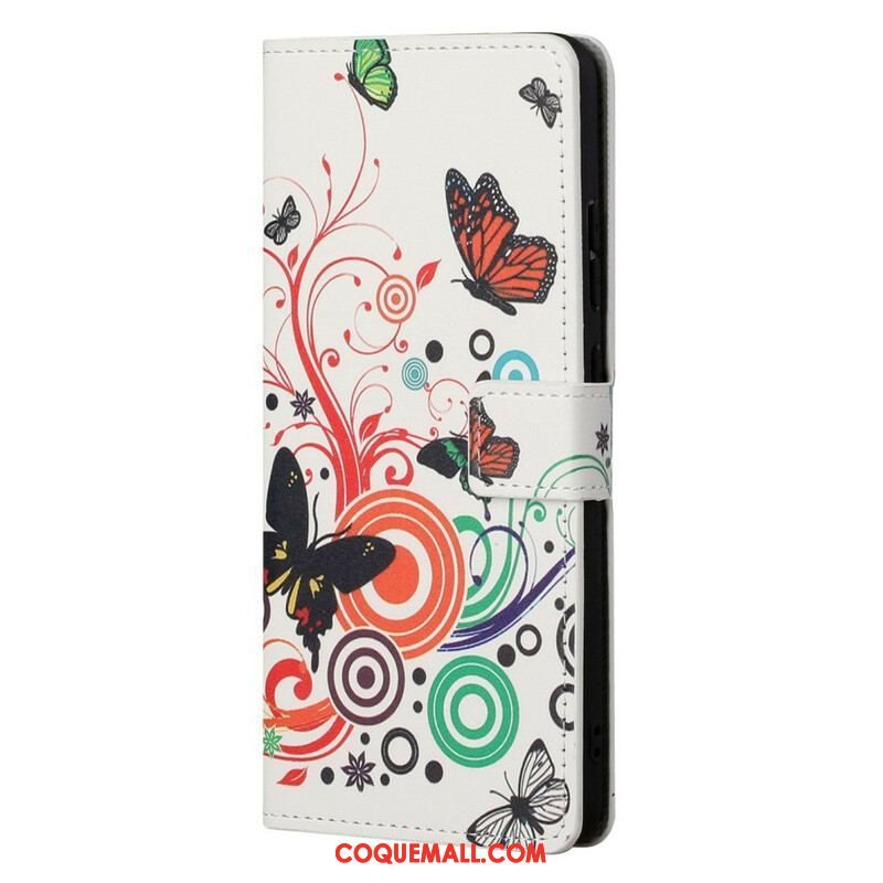 Housse OnePlus Nord 2 5G Variations Papillons à Lanière