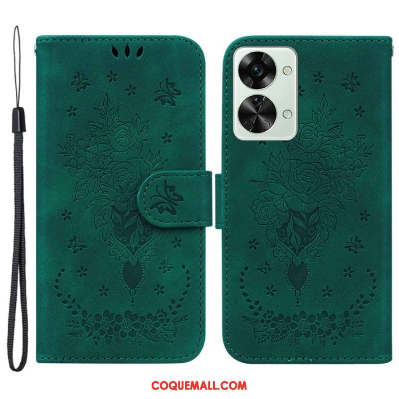 Housse OnePlus Nord 2T 5G Roses et Papillons